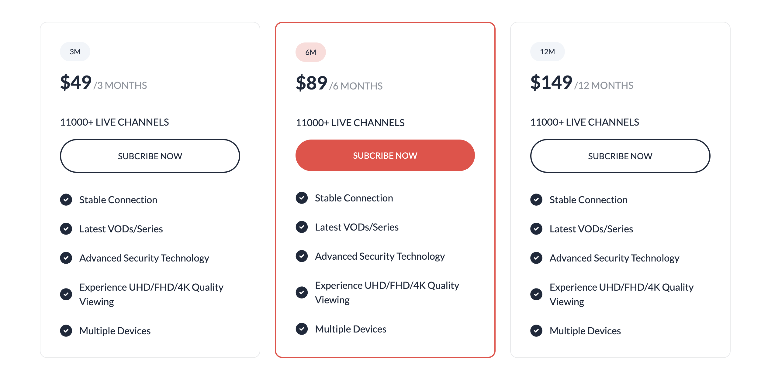 Simple one connection pricing
